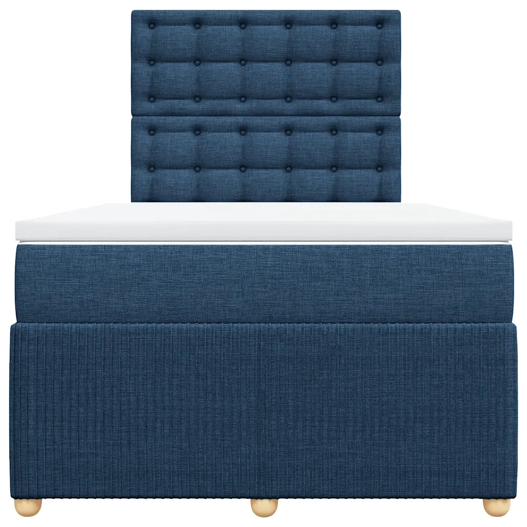 Giroletto a Molle con Materasso Blu 120x200 cm in Tessuto