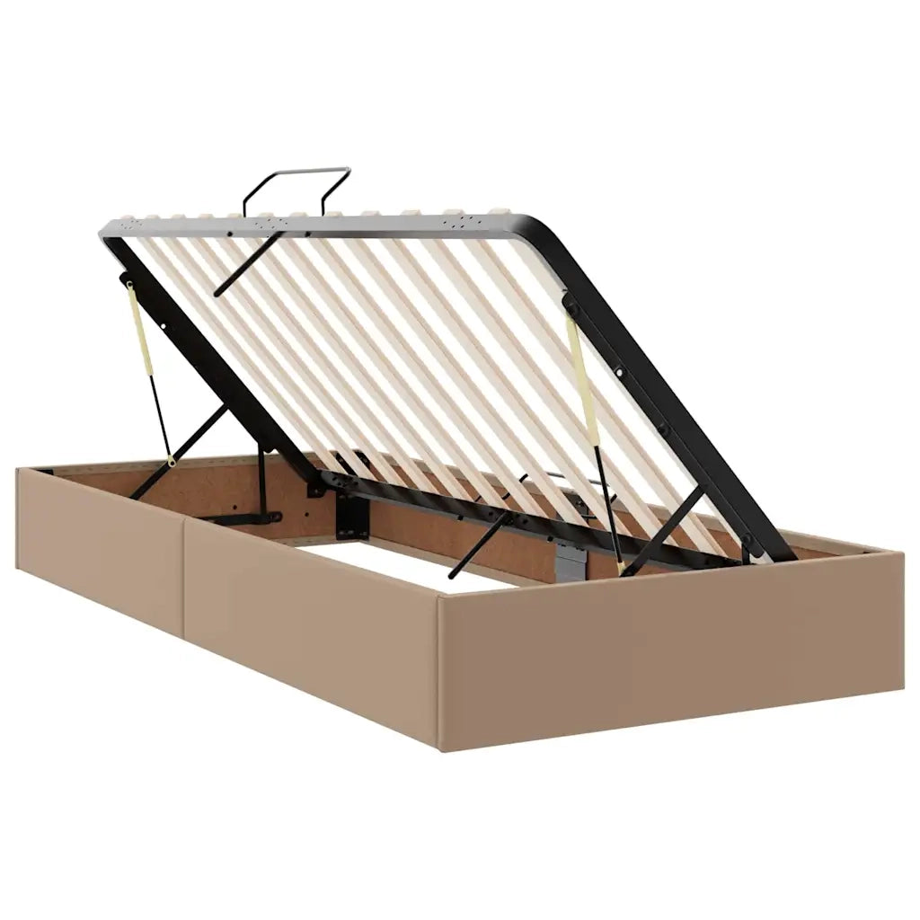 Letto con contenitore e materasso Cappuccino 200 x 200 cm 3370348