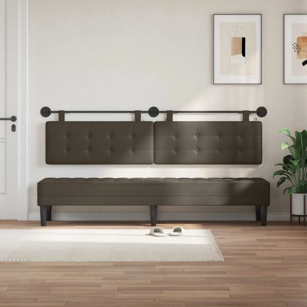 Testiera sospesa Con luce LED Grigio Similpelle 3424506