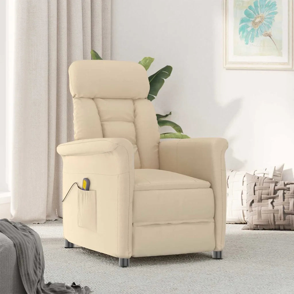 Poltrona | Sedia da massaggio Crema 96.5 x 70.5 x 95 cm Microfibra