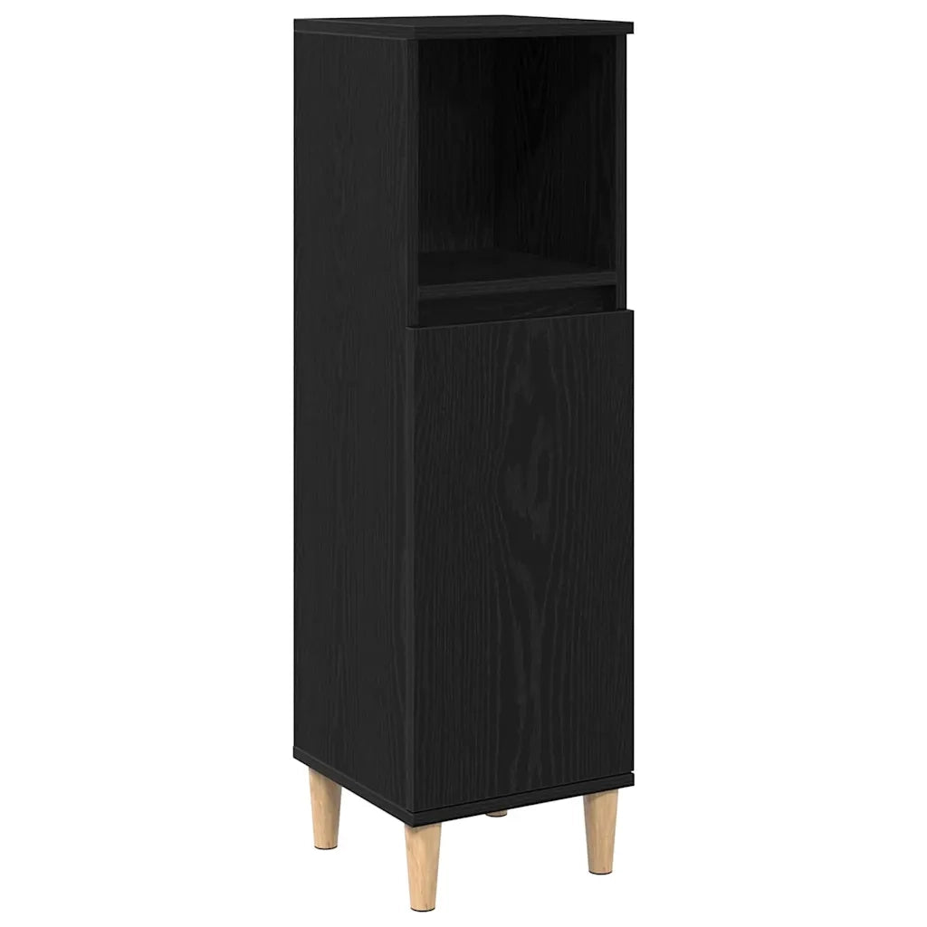 Set di mobili per il Bagno | Armadio da bagno Montaggio a parete 3 pz Rovere Nero