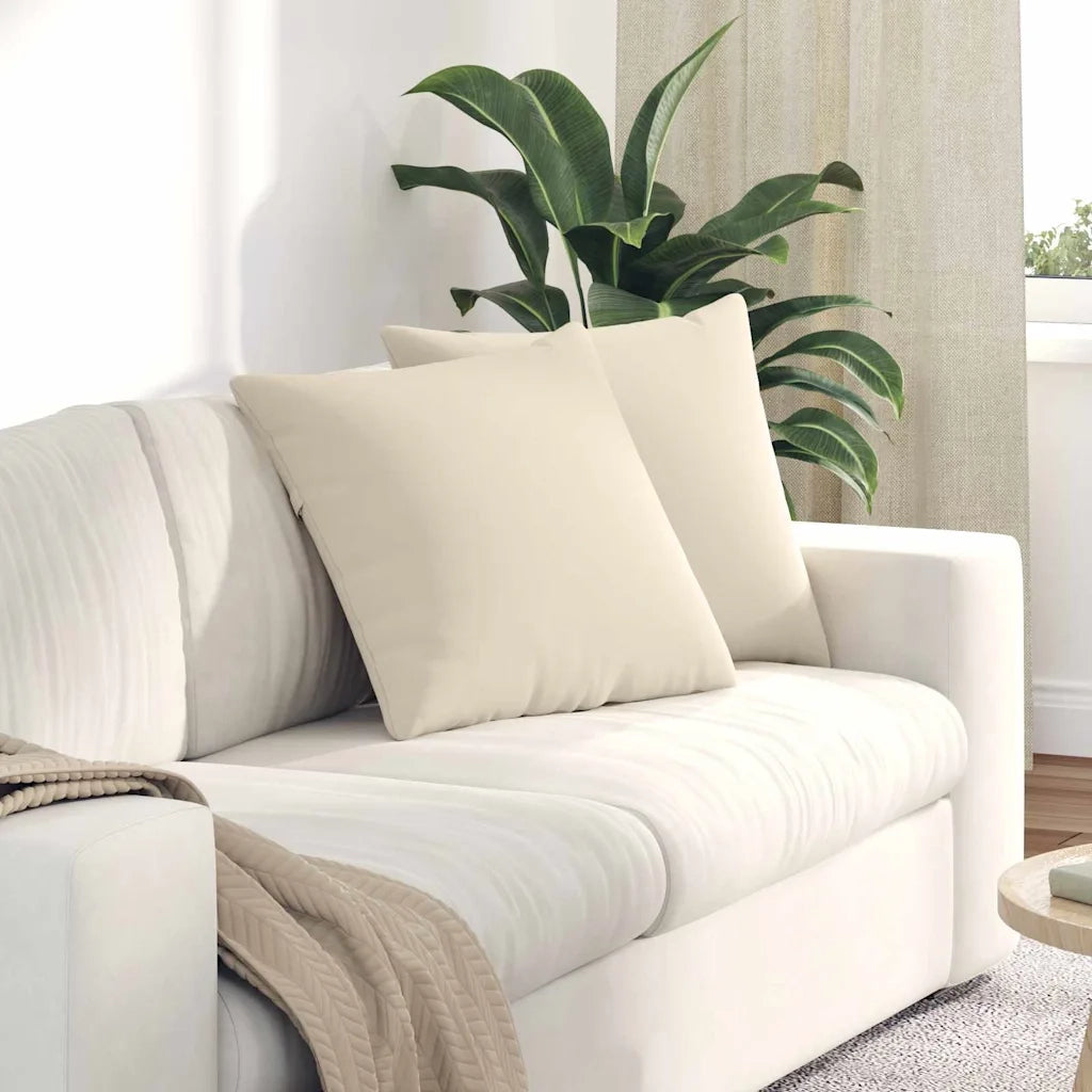 Cuscini da Divano 2 pz | Cuscini per sedie Beige 50 x 50 cm Tessuto