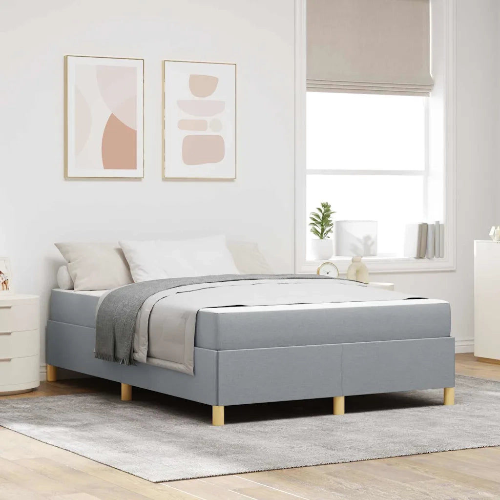 Struttura del letto Grigio chiaro 140 x 190 cm Tessuto