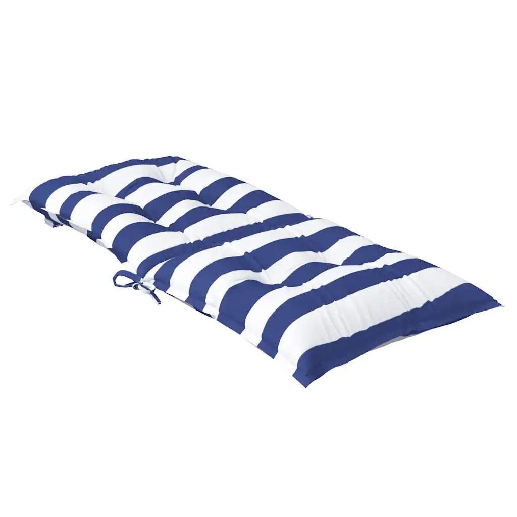 Cuscini Sedia Schienale Basso 2 pz a Righe Blu e Bianche Oxford 377716