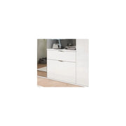 Mobile da stoccaggio BODITE – 2 cassetti – Bianco lucido – Eleganza e praticità