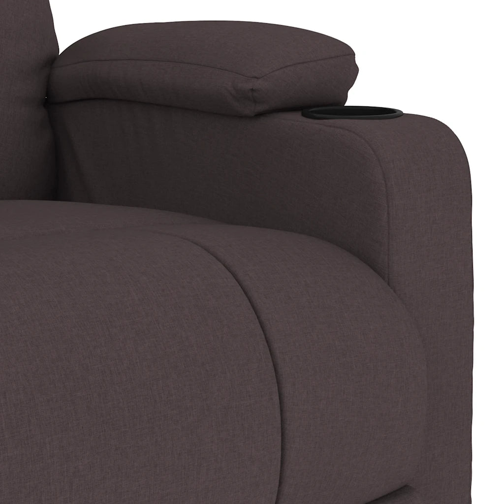 Poltrona Massaggiante Marrone Scuro in Tessuto 339097