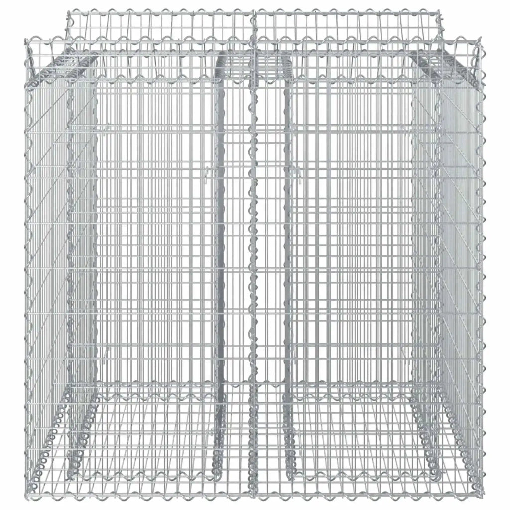 Letto rialzato in gabbione 2 pz 100 x 100 x 100 cm Argento 3422224