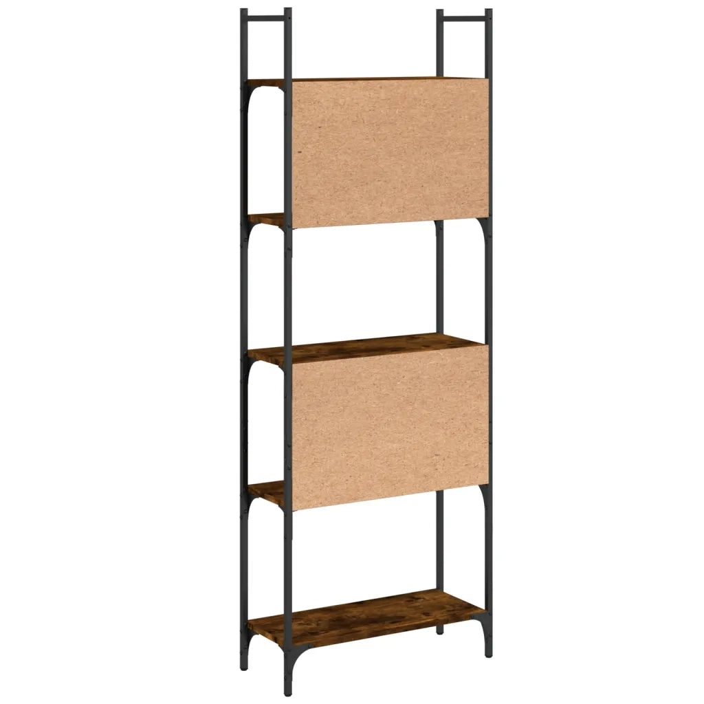 Libreria 5 Ripiani-Scaffale per Libri-Mobile di Stoccaggio Rovere Fumo 60,5x24x166,5cm Legno Multistrato