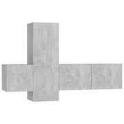 Set di mobili da 3 pezzi tra cui armadio credenza mobile TV televisore per soggiorno camera da letto salotto legno ingegnerizzato grigio 02_0024511