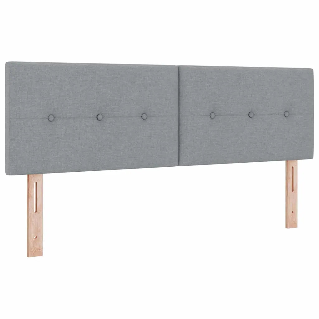 Letto a molle con materasso Grigio chiaro 140 x 190 cm Tessuto