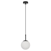 Lampada a sospensione Dorado sfera vetro bianca nera E14