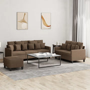Set di Divani 3 pz con Cuscini Marrone in Tessuto 3201675