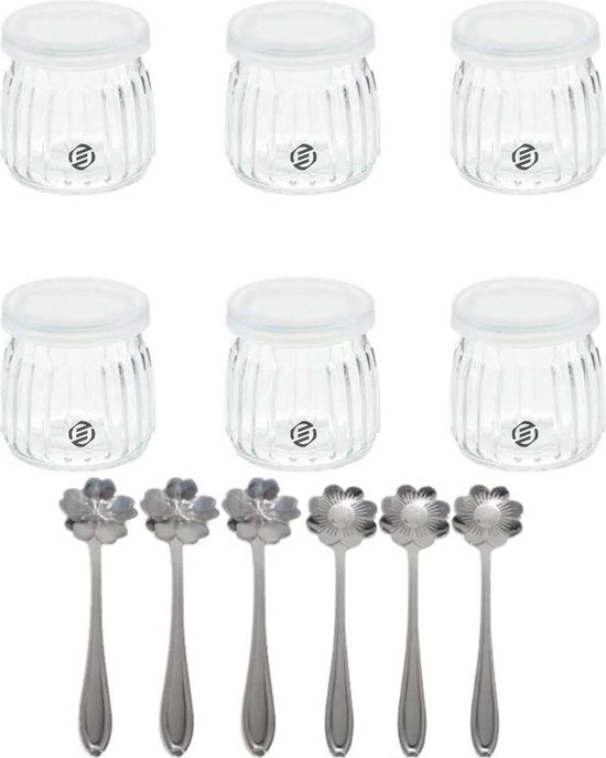 Set di Overnight Oats in Bicchieri di Mason per Muesli con Avena