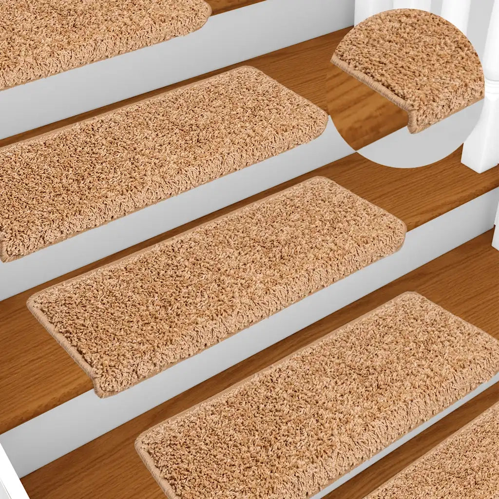 Tappetini per scale 20 pz 65x21x4 cm Beige Bordo rettangolare 3365853