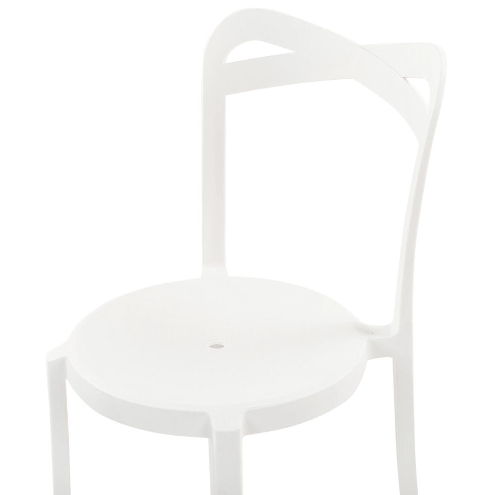 Moderno Set di 4 Sedie da pranzo per Giardino in Plastica Bianco
