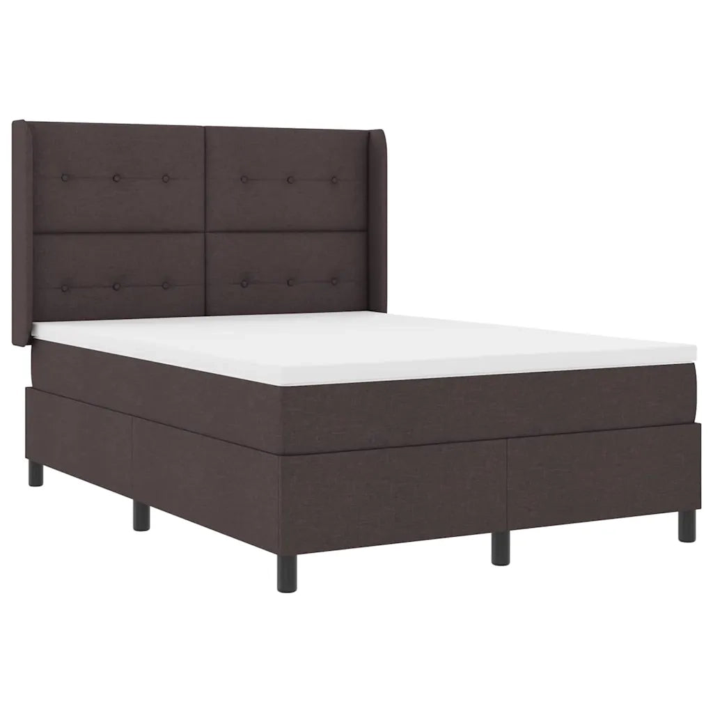 Letto a Sorgente LED Marrone Scuro 160 x 200 cm Tessuto 3343514