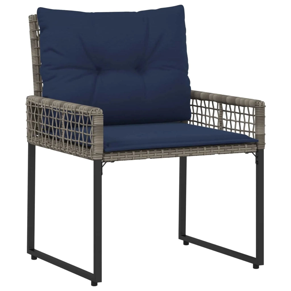 Set di Mobili da Esterno con cuscino 5 pz | Set Salotto da Giardino Grigio e Blu Navy