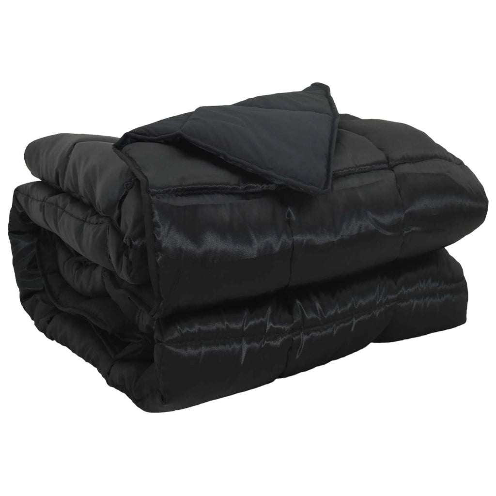 Piumone Completo Annuale Nero 155 x 220 cm Satin e Micropile 42025819