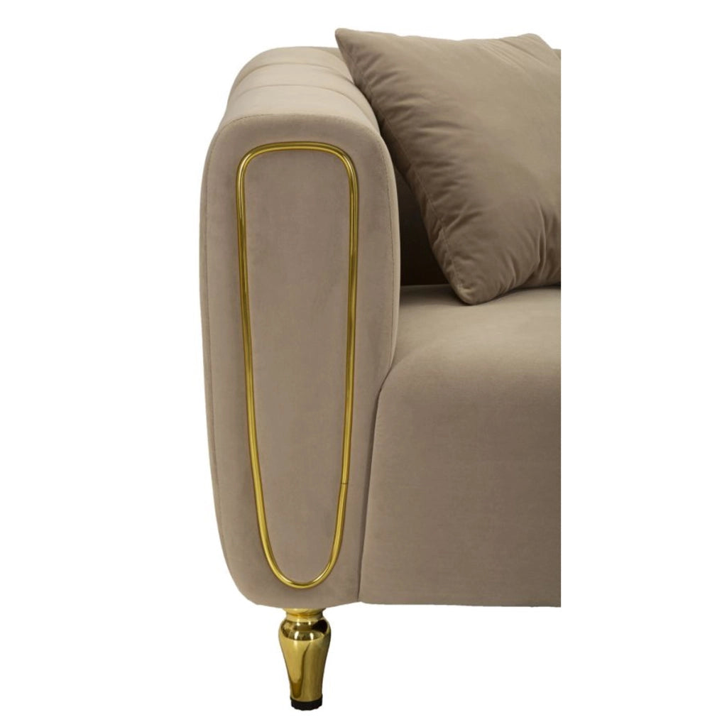 Divano VKH41, Marrone, Legno, 81x155x71 cm