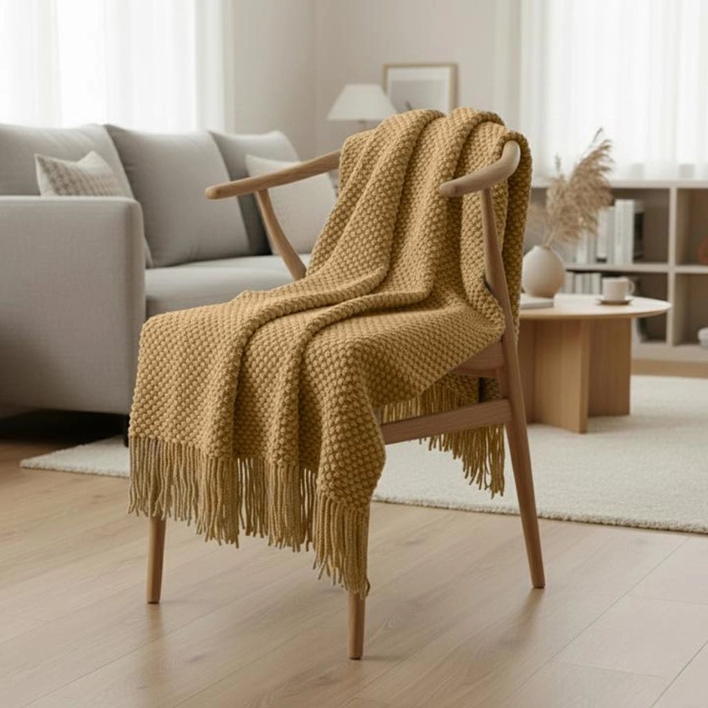 Coperta a quadri marrone per brindare 130x170cm DENARLA