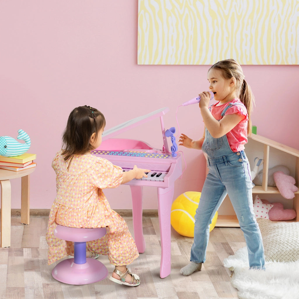 Pianoforte Elettronico per Bambini con Microfono e Luci ¨C Minimal ¨C Rosa 37 Tasti