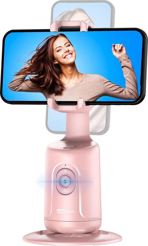 Stativo per Telefono con Tracciamento del Viso Automatico - Astuccio Portatile Smart per Selfie - Rotazione 360 Gradi - Tracciamento Rapido del Viso e degli Oggetti - Montaggio Robotico per Telefono Video e Vlog