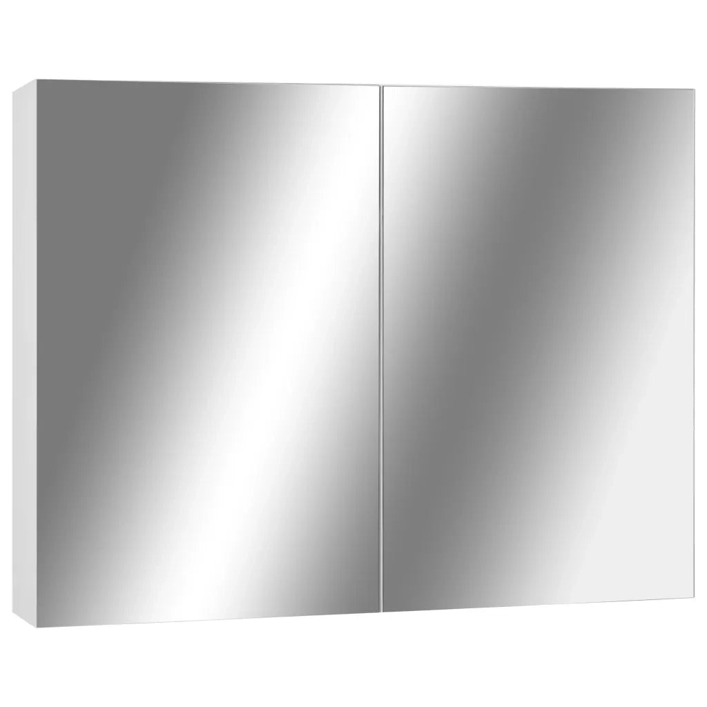 Armadietto a Specchio Bianco 80x15x60 cm in MDF 325186