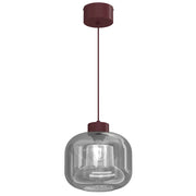 Lampada a sospensione Galante borgogna vetro 1xE27