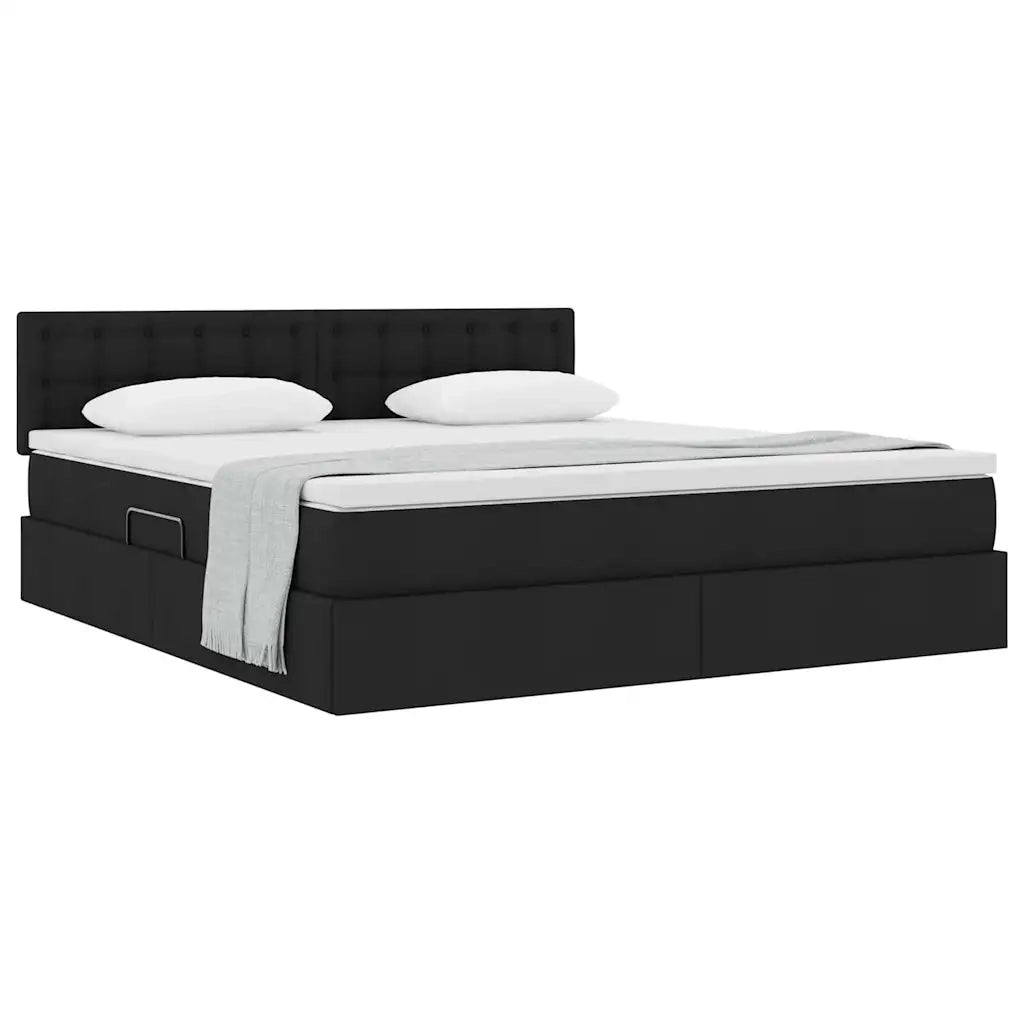 Letto con contenitore e materasso Nero 180 x 200 cm 3370652