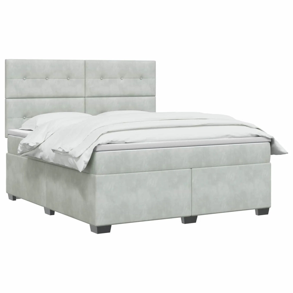 Letto box spring con materasso Grigio Chiaro 140 x 190 cm 3455102