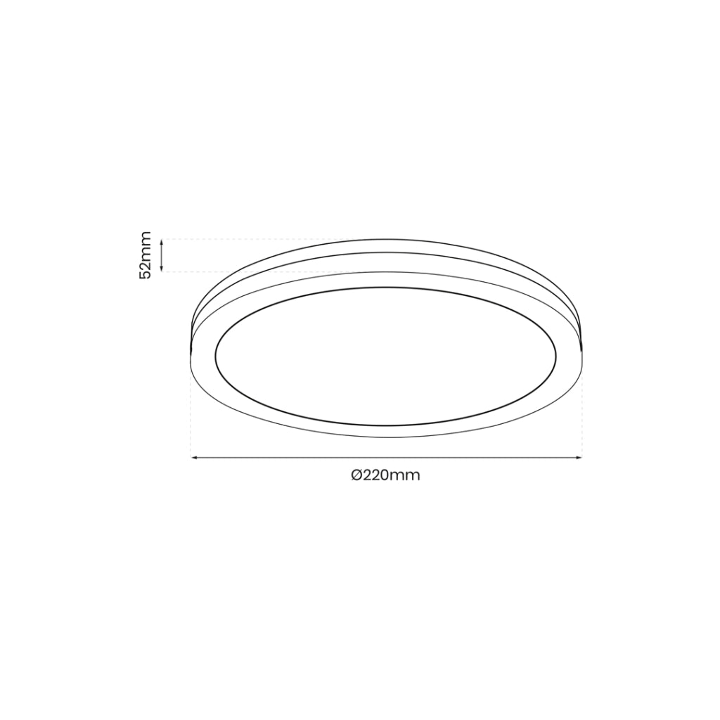 Plafoniera LED rotonda 22cm 18W nera/bianca Marlon