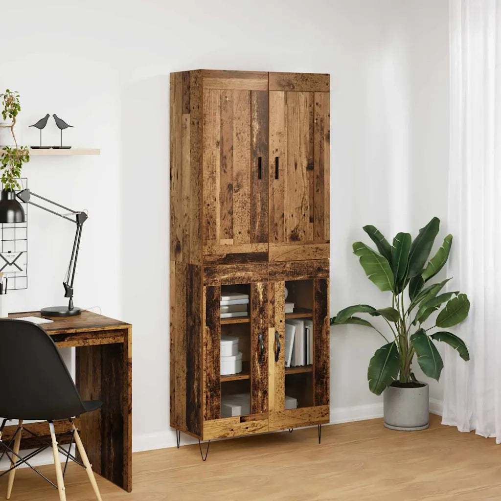 Credenza 2 pcs Legno vecchio Legno multistrato