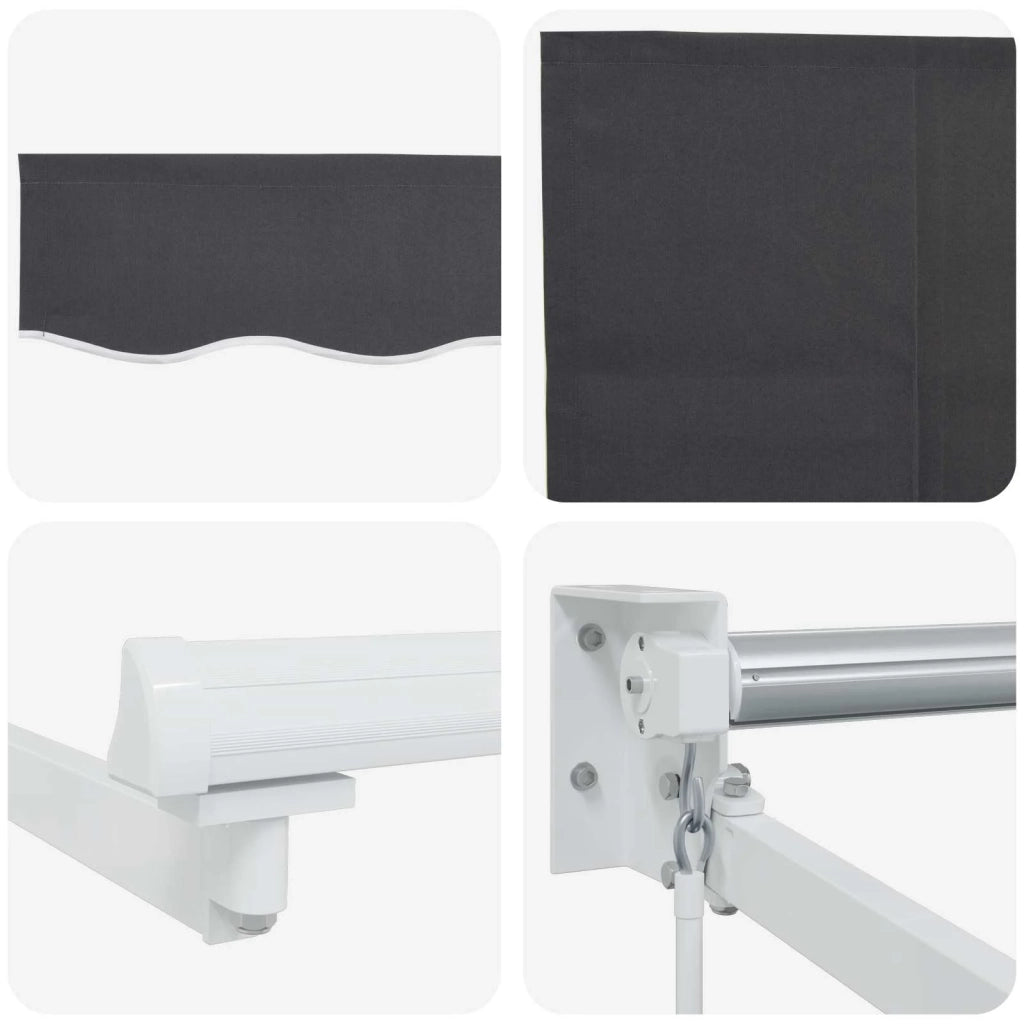 Tenda retrattile manuale Antracite 4 x 2 m 3418926