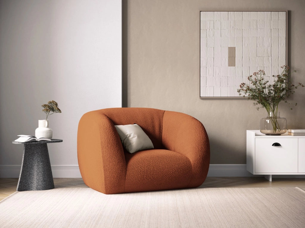 Cosmopolitan Design - Poltrona "Essen" in bouclé marrone 