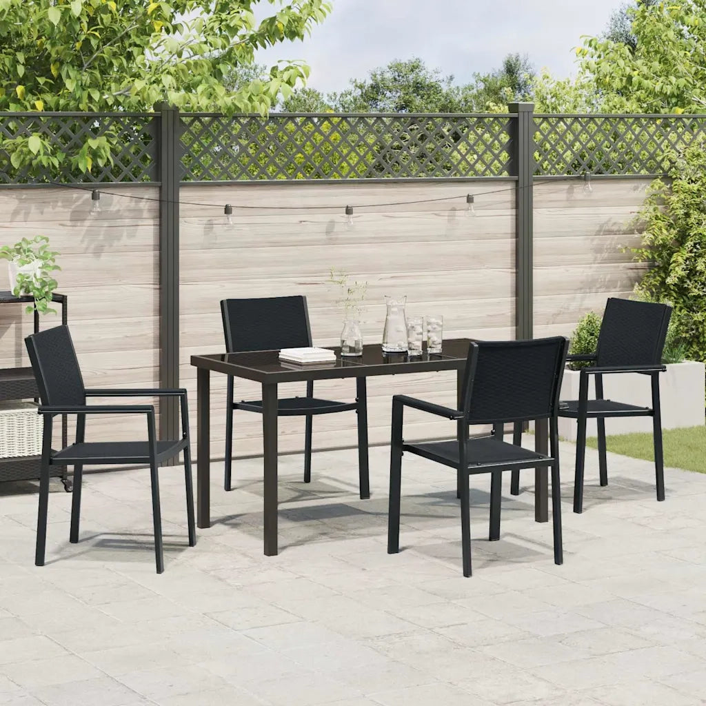 Set da Pranzo per Giardino 5 pcs Nero 3379151