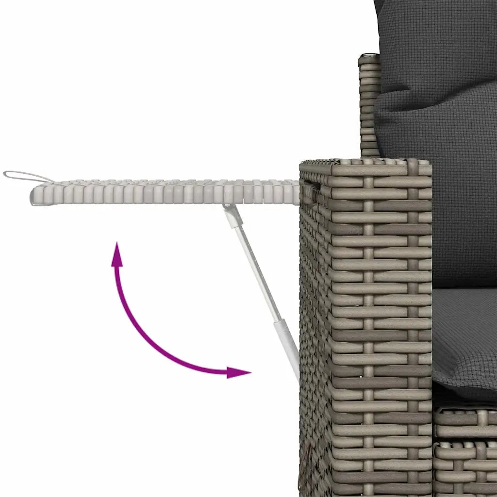 Set Divano da Giardino 11 pcs Grigio Poly Rattan 3361718
