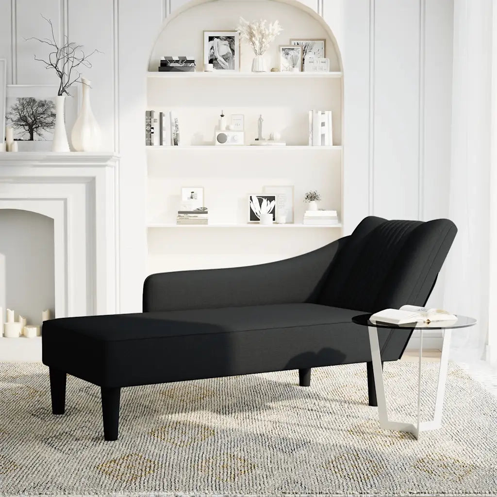 Sdraio con Bracciolo Destro in Tessuto Nero CFW1693592