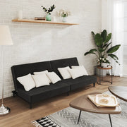Divano Letto a 2 Posti-Sofa Letto 2 Posti-Daybed Nero in Velluto 615604