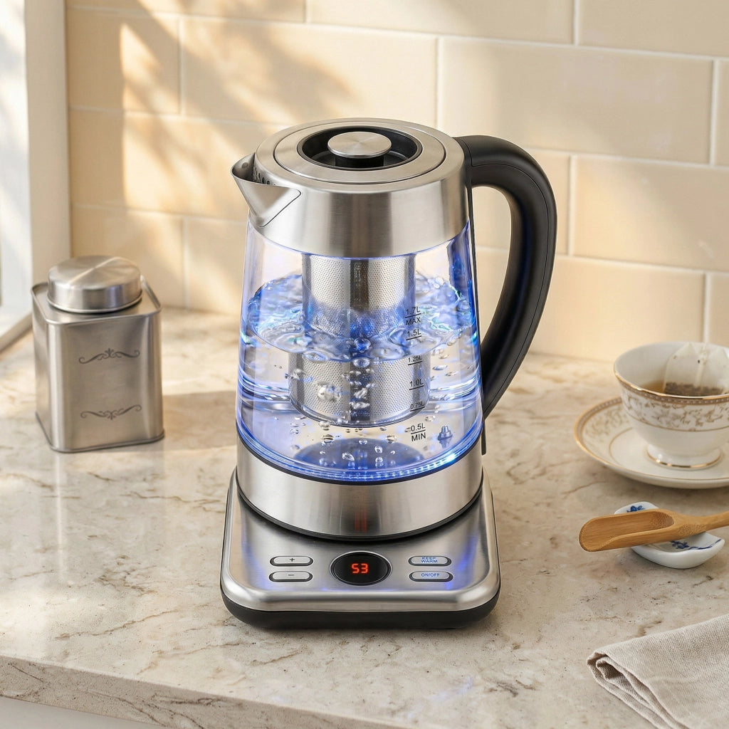 Bollitore Elettrico 1.7L ¨C Xylo ¨C 2200W con Infusore e Termostato Strix