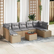 Set Divano da Giardino 8 pcs Beige e Grigio Chiaro polyrattan 3356593