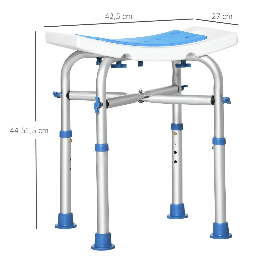 Sgabello da doccia ¨C Zephmum ¨C Blu, alluminio, regolabile