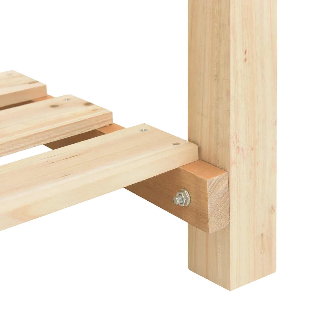 Vaso da giardino con lo scaffale-Fioriera con Mensola Esterno-Contenitore per Piante Beige 203,5 x 53 x 76,5 cm