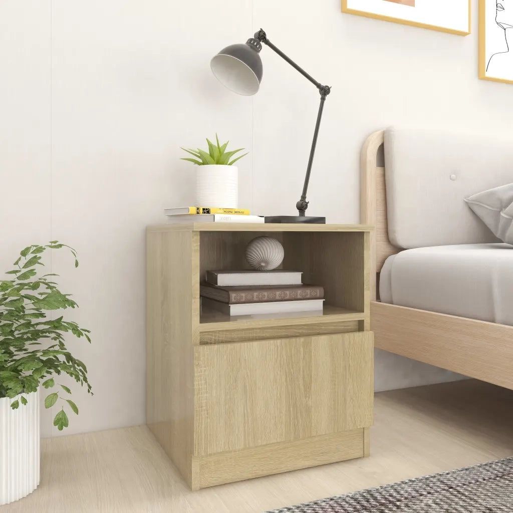 Set di 2 Comodini | Armadio da Notte | Mobiletto da notte Rovere Sonoma 40x40x50 cm in Legno Multistrato