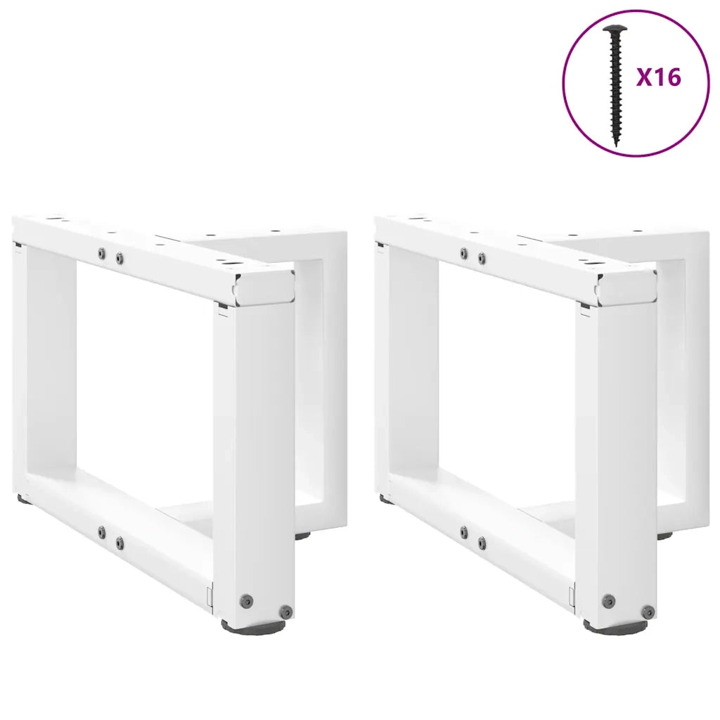 Gambe per Tavolino da Caff¨¨ a Forma di T 2 pz-Set di 2 Gamba per Tavolo Bianche 40x25x(30-31) cm Acciaio