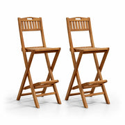 Set di 2 Sgabelli pieghevoli da esterno in Legno Teak