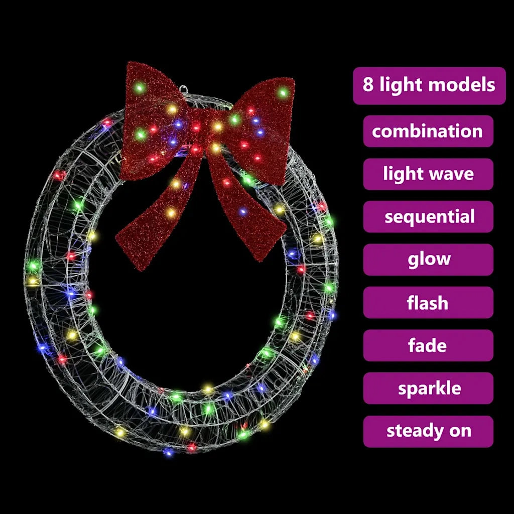Corona con 80 LED Multicolore 92 x 92 x 9,5 cm Acrilico 42019128