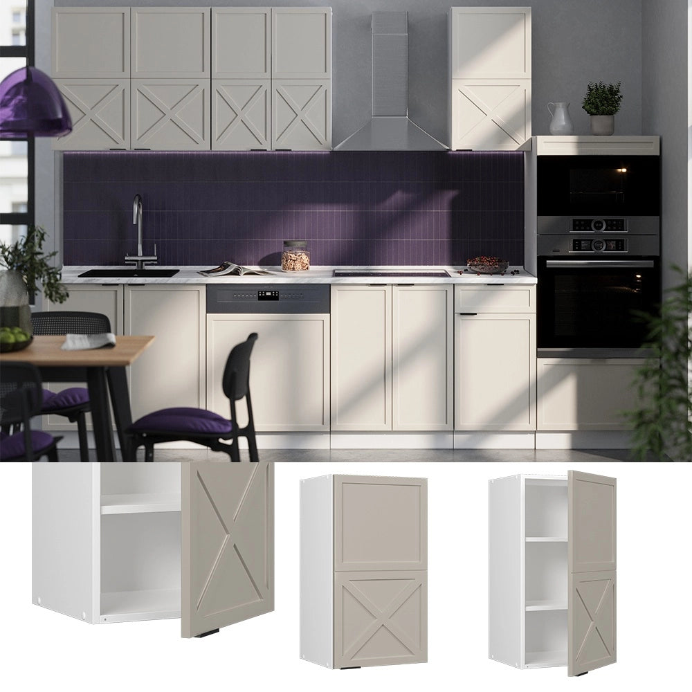 Pensile da cucina Fame-Line GrigioBeige/Bianco 40 cm Vicco