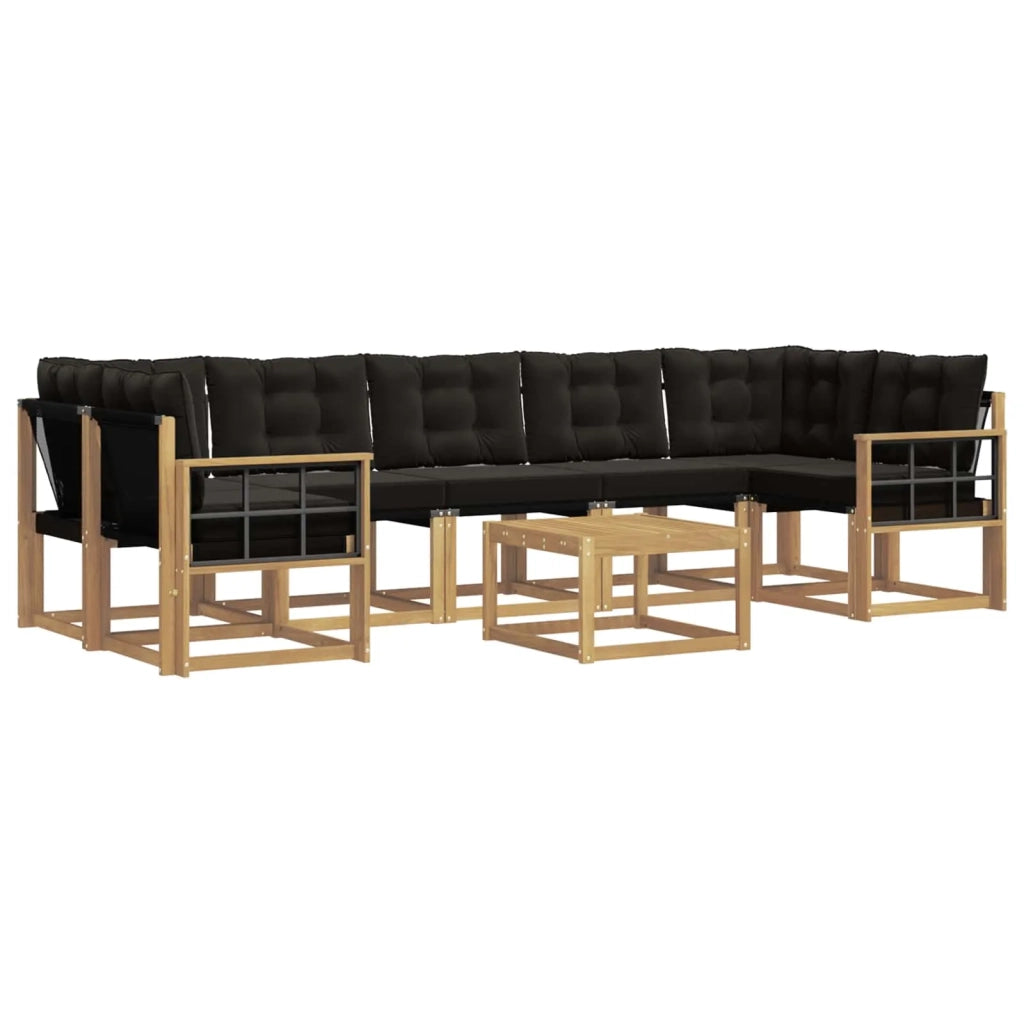 Set di divani da esterno 8 pz Bianco e Nero 3389314