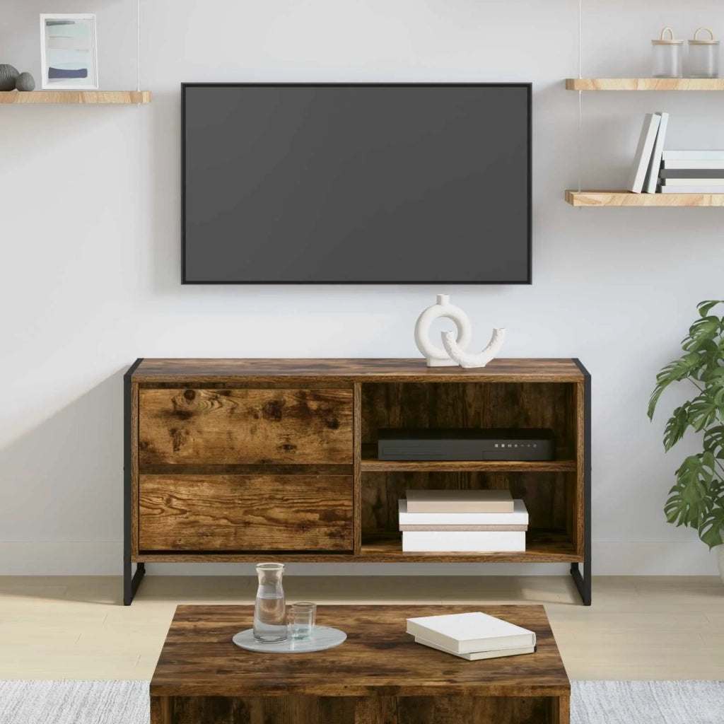Mobile TV | Armadietto TV | Mobile Porta TV Quercia Fumosa 100 x 36 x 49,5 cm Legno multistrato