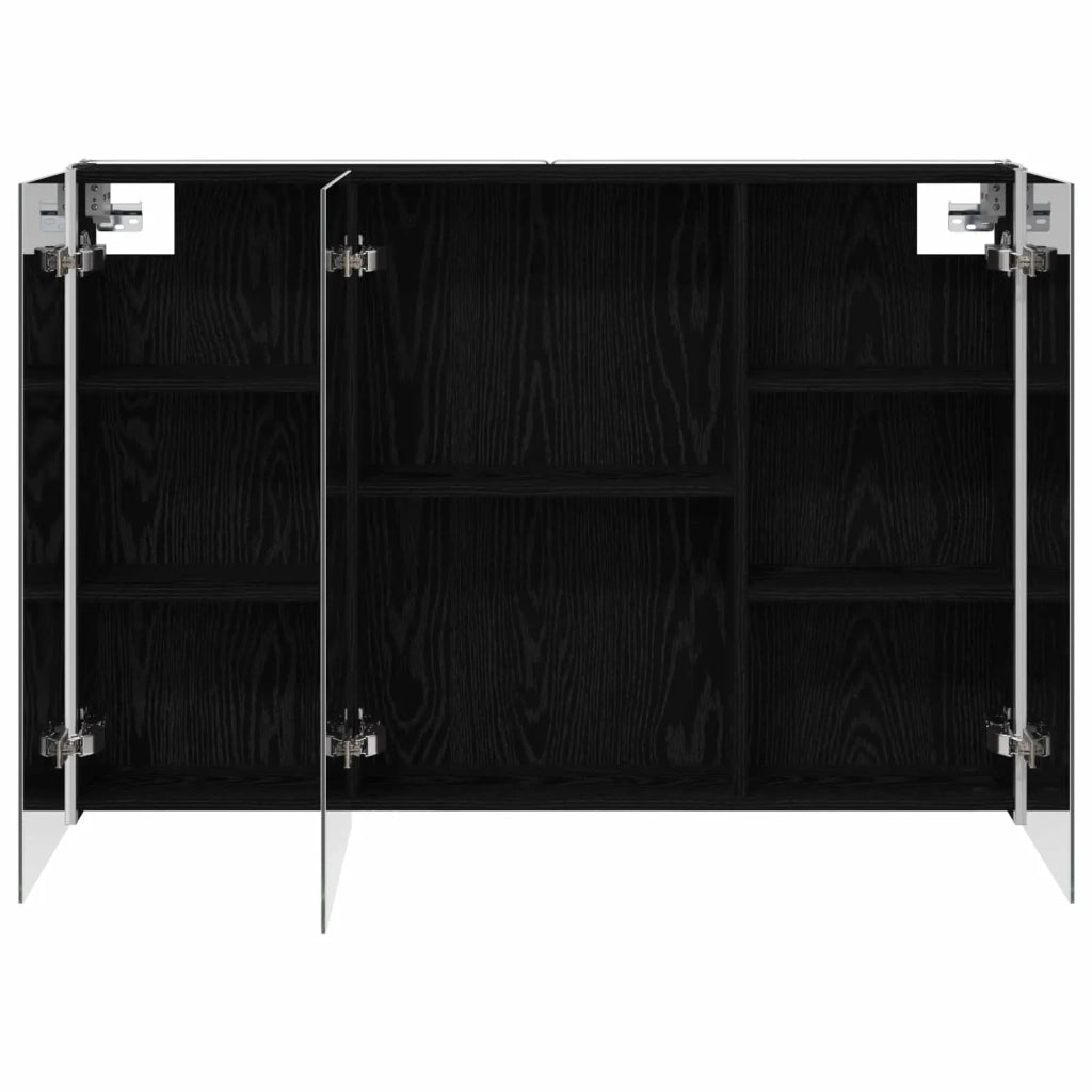 Mobiletto per specchio da bagno Rovere Nero 889272